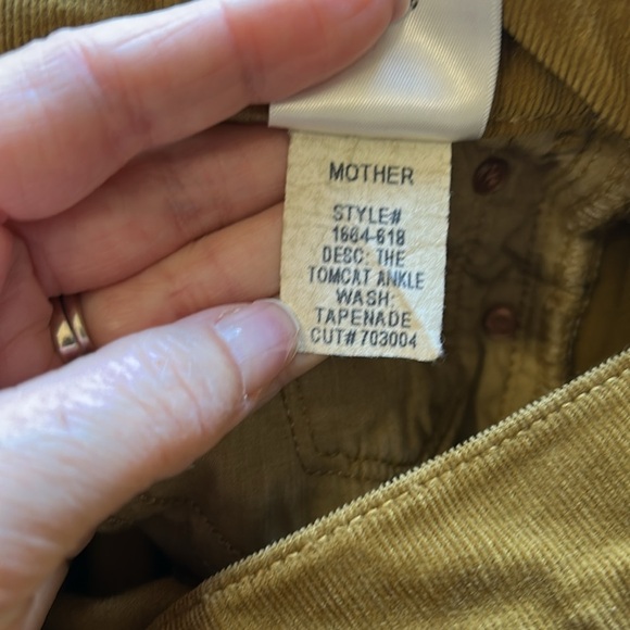 Mother The Tomcat Ankle Jean Hopscotch Tapenade Corduroy Sz 26 - Picture 13 of 14